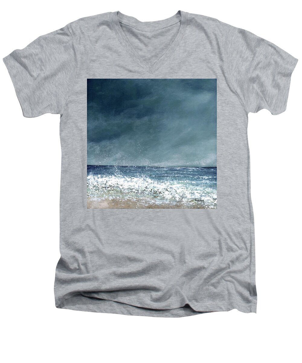 One Men's V-Neck T-Shirt featuring the painting Just One More Day by Cindy Johnston