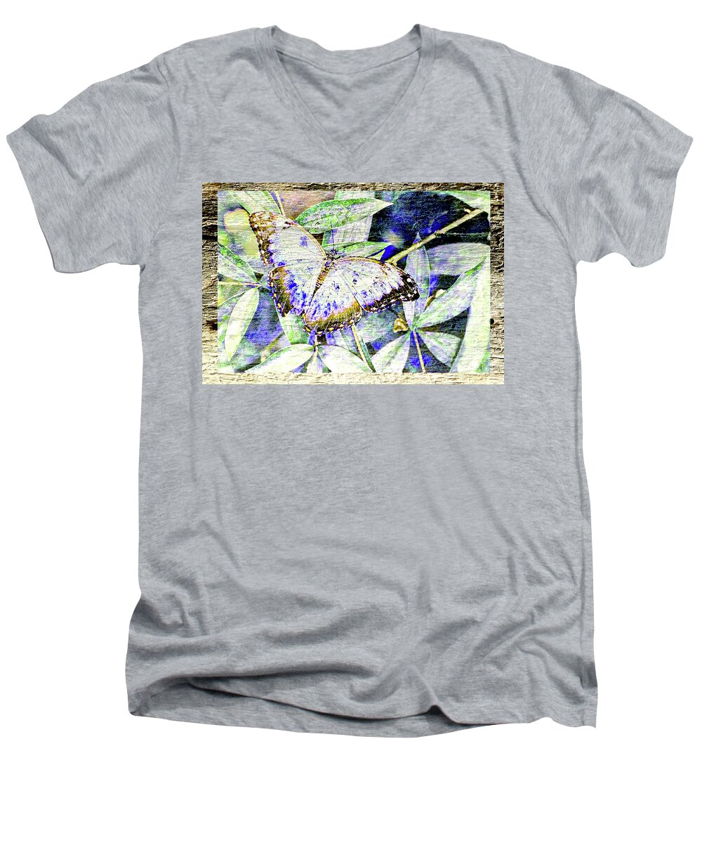 Landed Men's V-Neck T-Shirt featuring the digital art Landed by Steven Parker