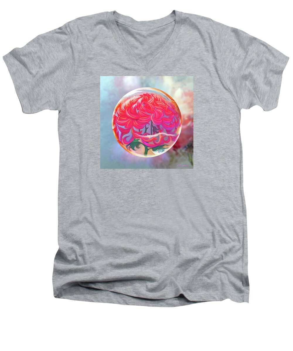 Lilies Men's V-Neck T-Shirt featuring the digital art Lillith Sphere by Robin Moline