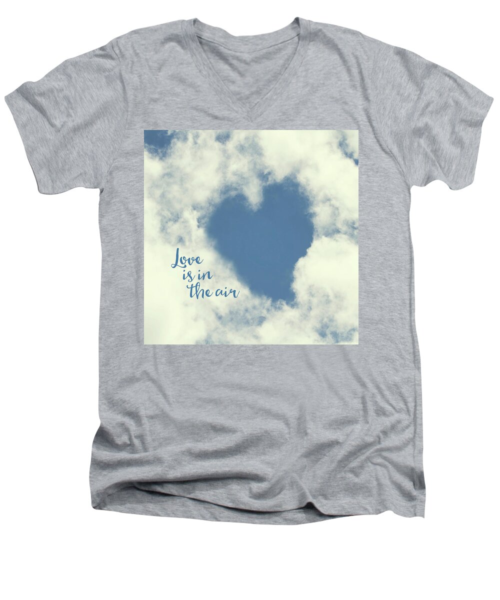 Heart Men's V-Neck T-Shirt featuring the photograph Love is in the Air by Peggy Collins