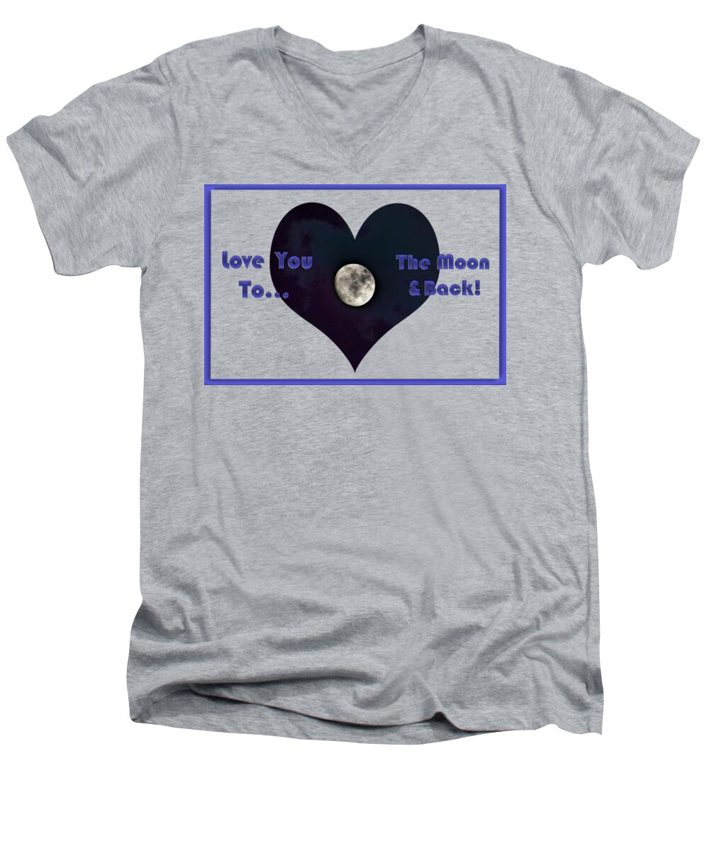 Susan Molnar Men's V-Neck T-Shirt featuring the photograph Love You To The Moon And Back by Susan Molnar