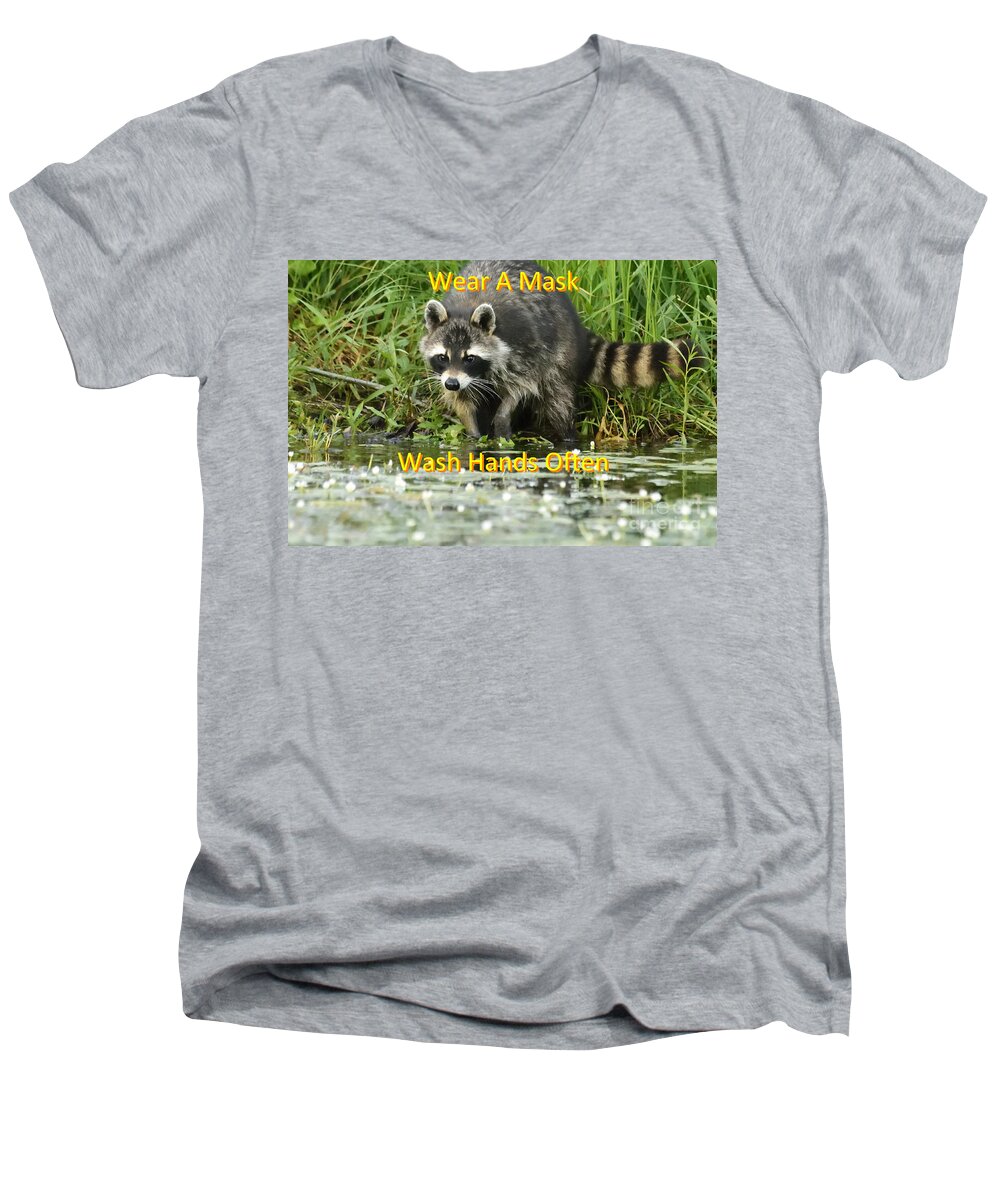 Photography Men's V-Neck T-Shirt featuring the photograph Mask and Wash by Larry Ricker