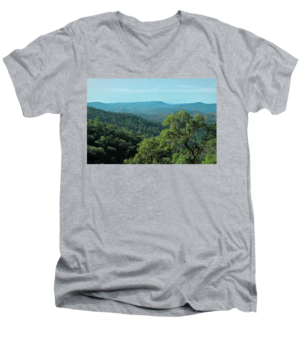 Mountains Men's V-Neck T-Shirt featuring the photograph Mountains of Loule. Serra do Caldeirao by Angelo DeVal