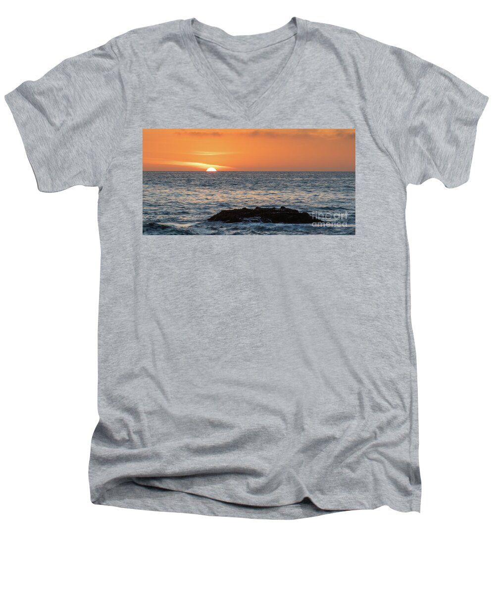  Men's V-Neck T-Shirt featuring the photograph Ocean Sunset by Vincent Bonafede