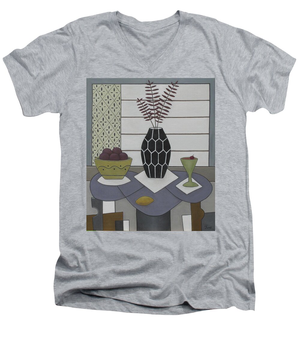 Still Life Men's V-Neck T-Shirt featuring the painting Once Upon a Still Life by Trish Toro