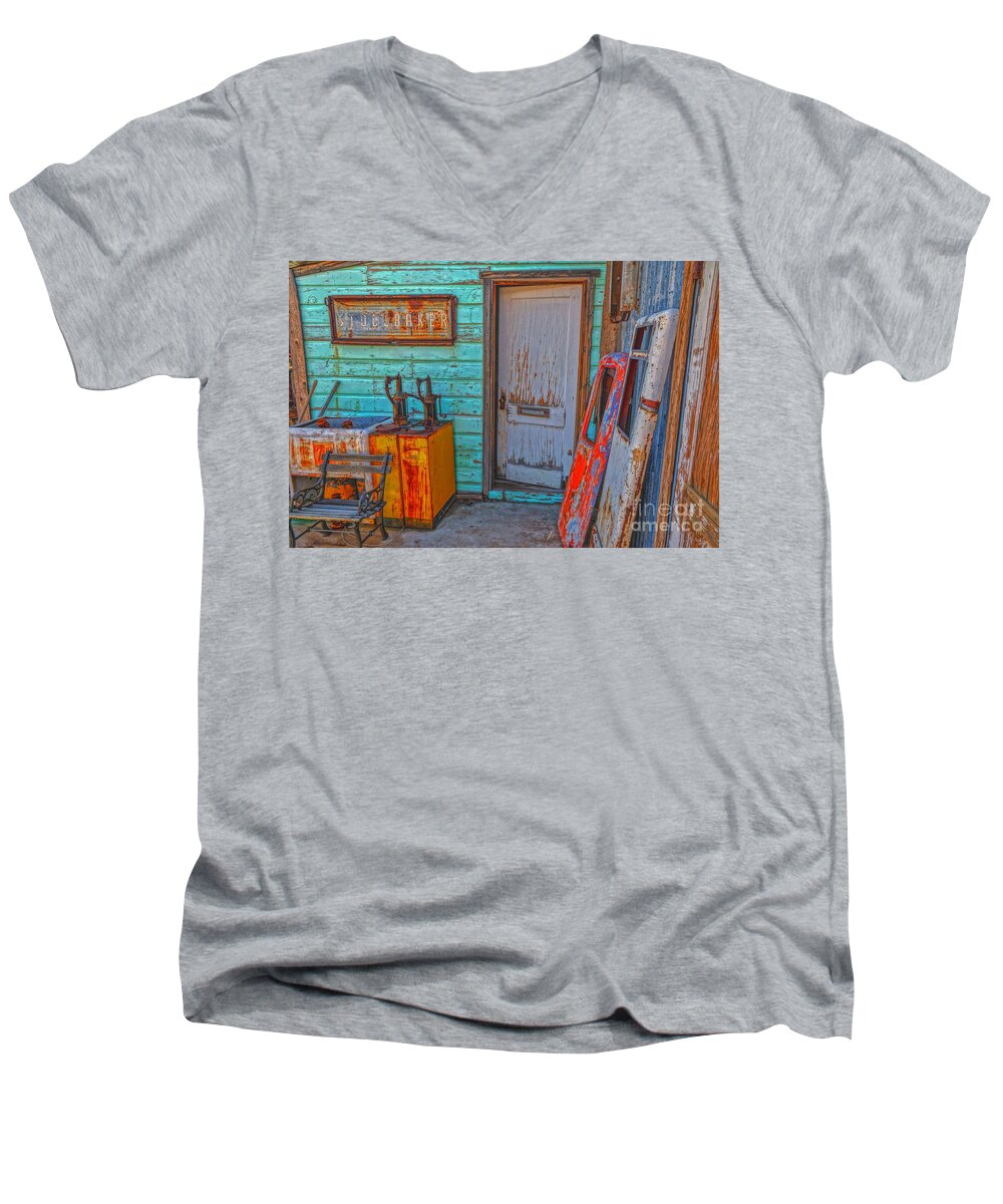  Men's V-Neck T-Shirt featuring the photograph Outside the Door by Rodney Lee Williams