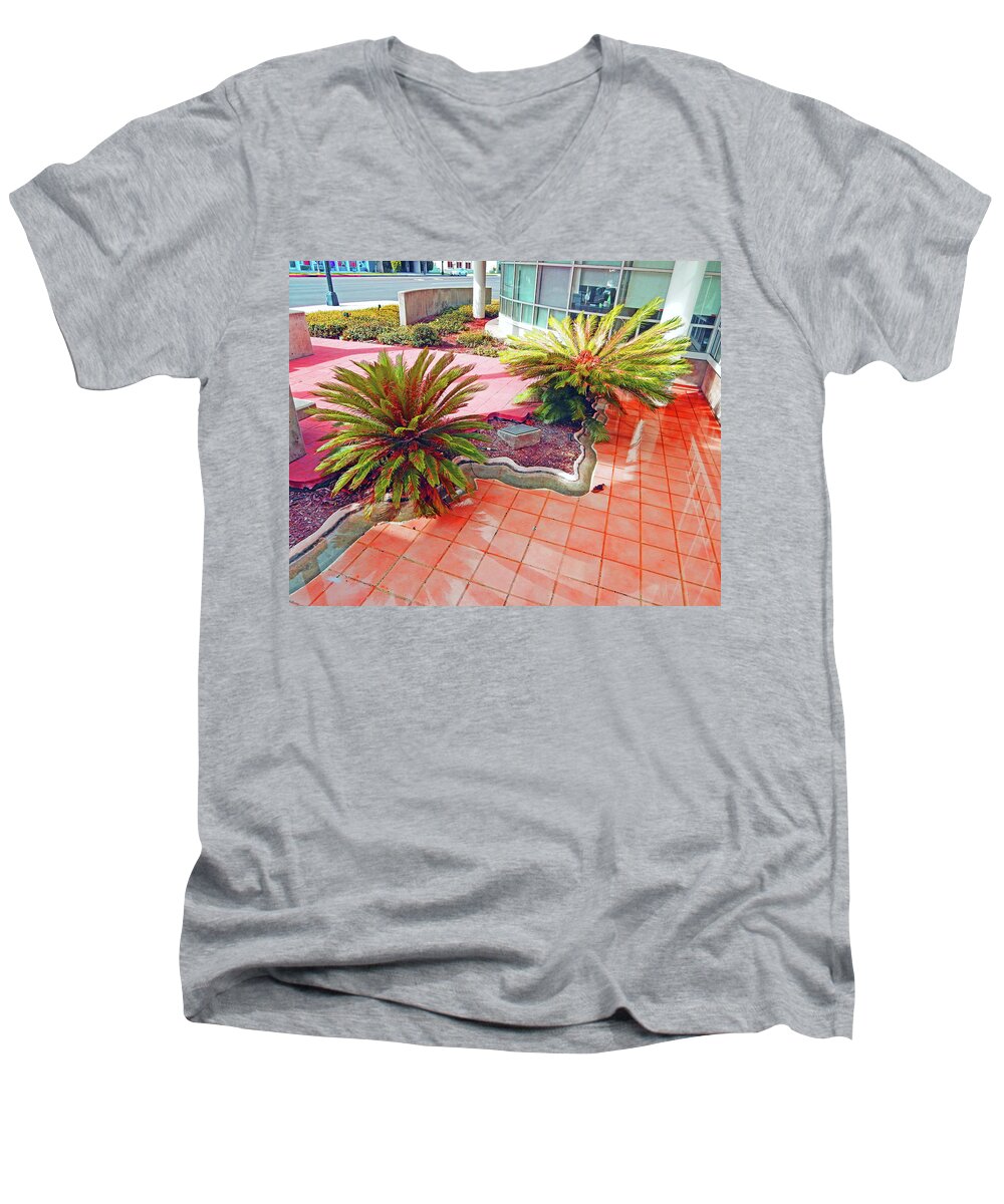 Orange Men's V-Neck T-Shirt featuring the photograph The Orange Courtyard by Andrew Lawrence