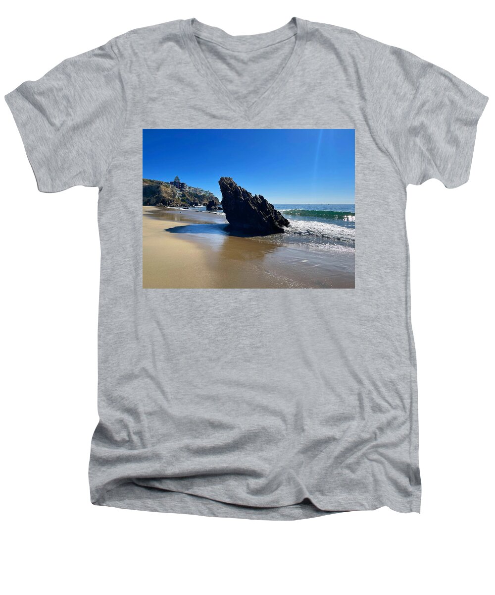 Beach Men's V-Neck T-Shirt featuring the photograph Perfectly Placed by Brian Eberly