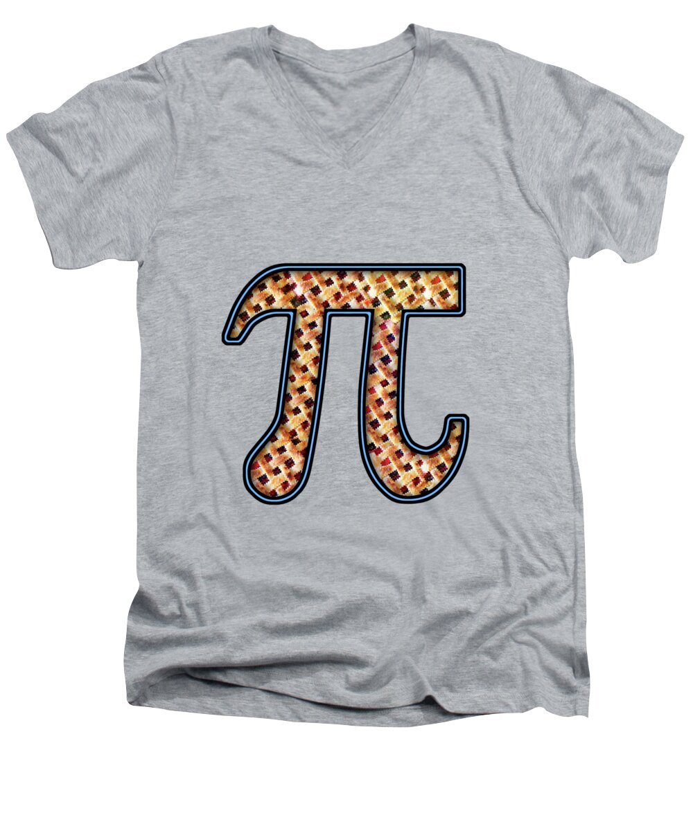 Pie Men's V-Neck T-Shirt featuring the digital art Pi - Cherry Pi by Mike Savad