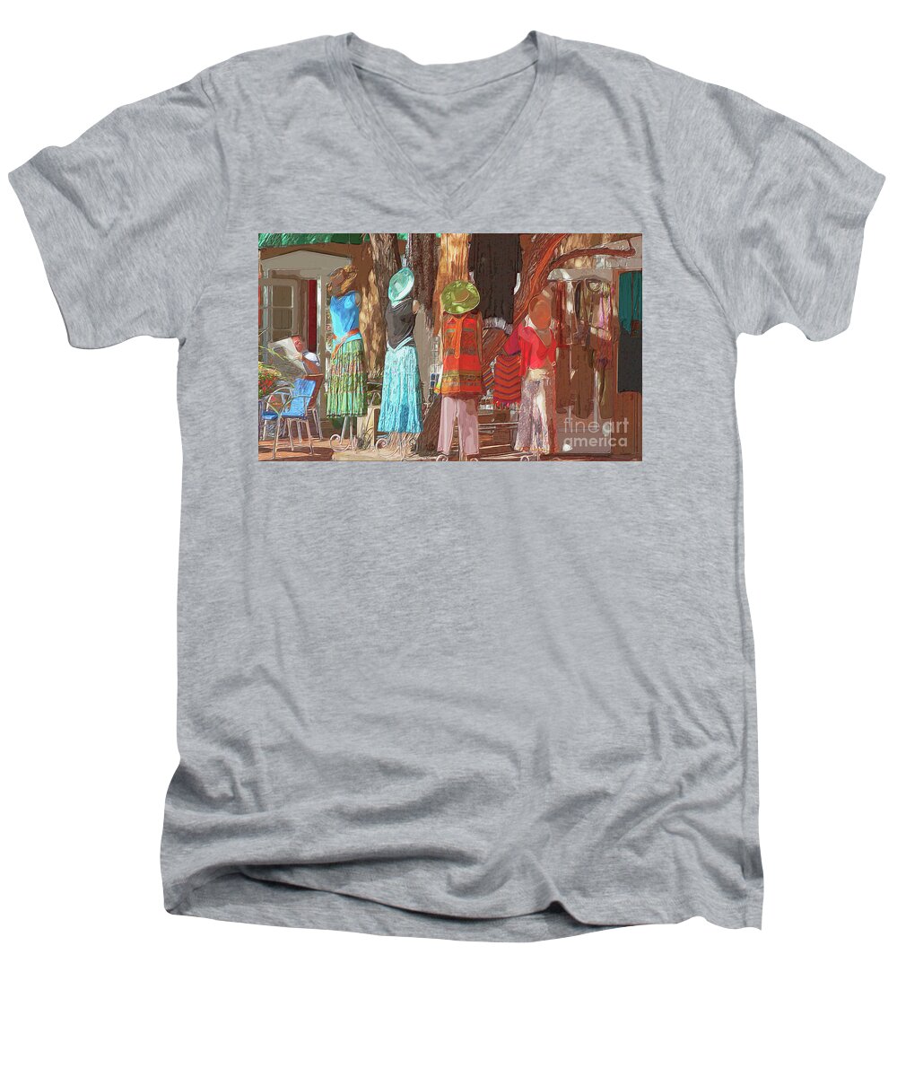Rbbroussard Men's V-Neck T-Shirt featuring the photograph Pretending by Roselynne Broussard