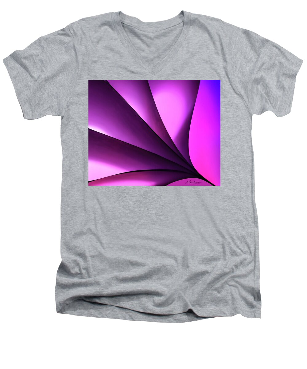 Abstract Photography Men's V-Neck T-Shirt featuring the photograph Purple paper by Silvia Marcoschamer