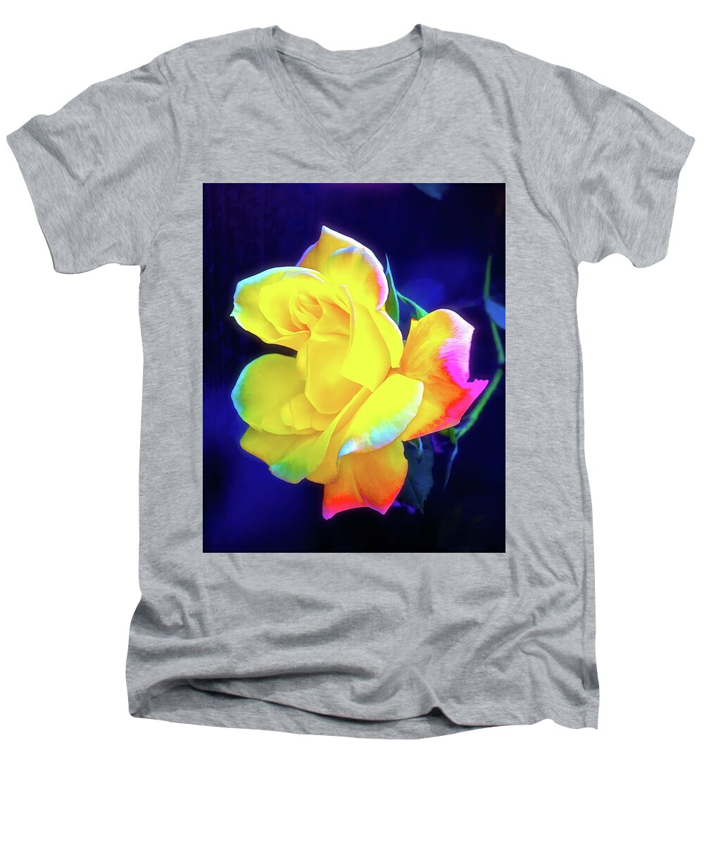 Flowers Men's V-Neck T-Shirt featuring the photograph Rose 4 by Pamela Cooper