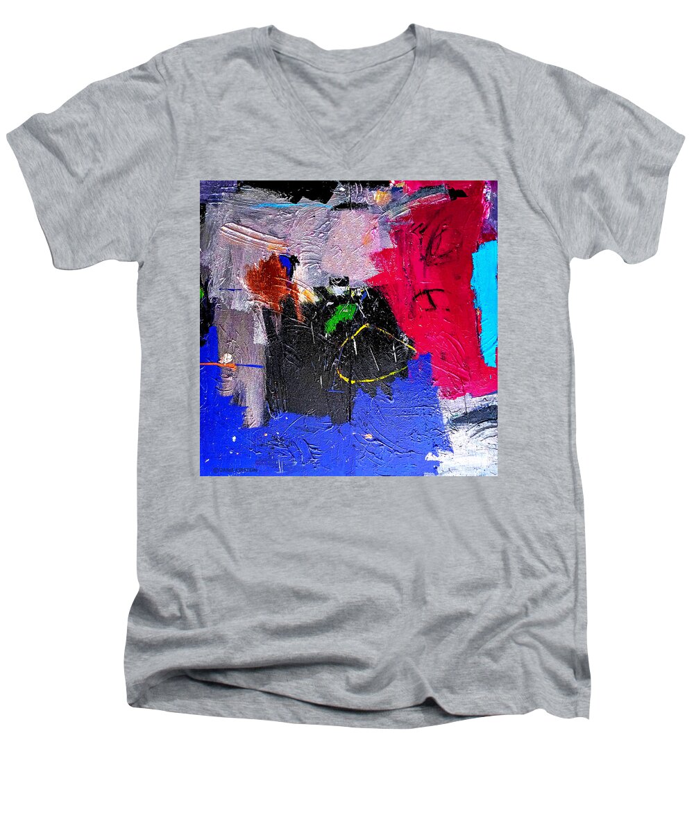 Energy Fields Men's V-Neck T-Shirt featuring the painting Energy Fields by Janis Kirstein