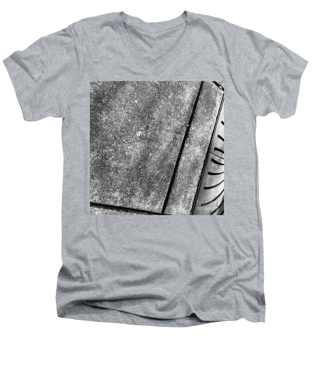 Abstract Men's V-Neck T-Shirt featuring the photograph Sidewalk in the Dead Zone by Chriss Pagani