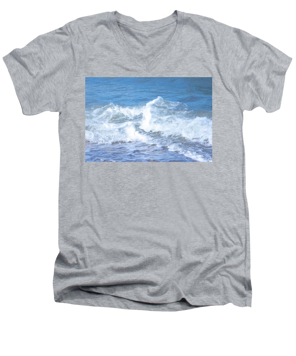 Oceans Men's V-Neck T-Shirt featuring the photograph Small Ocean Wave by Blair Damson