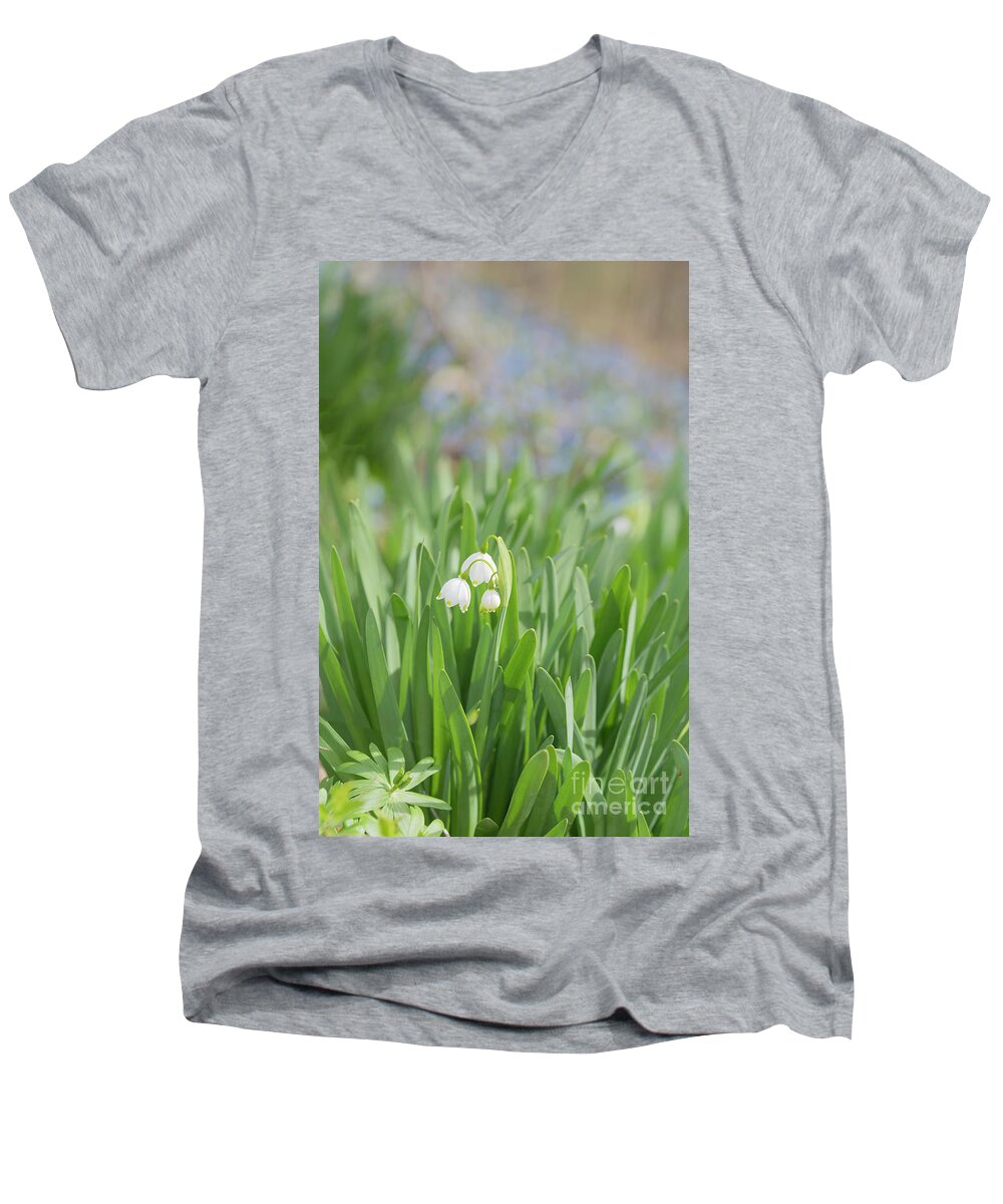 Flower Men's V-Neck T-Shirt featuring the photograph Snow Drops by Cathy Donohoue