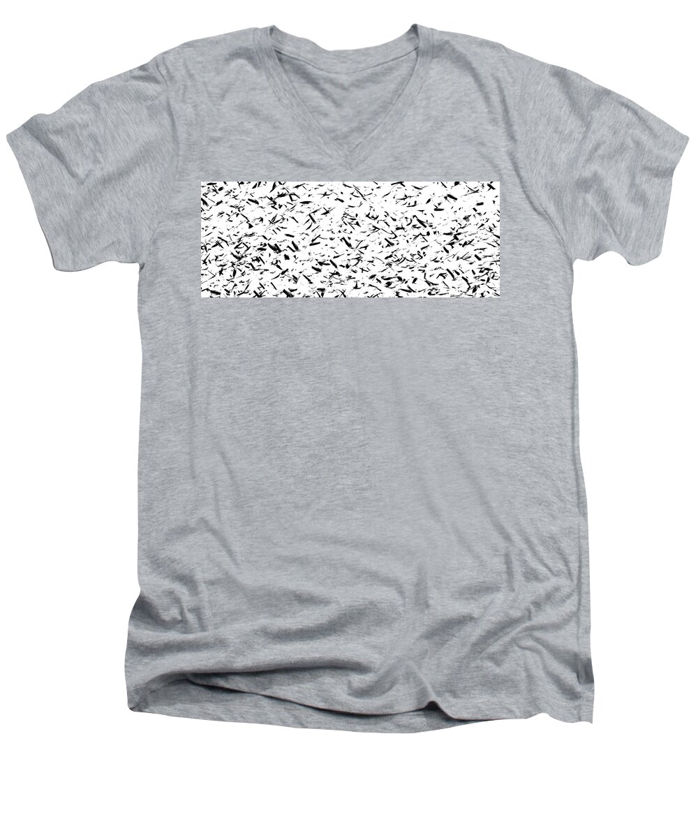 Snow Goose Men's V-Neck T-Shirt featuring the photograph Snow Goose Takeoff by Max Waugh