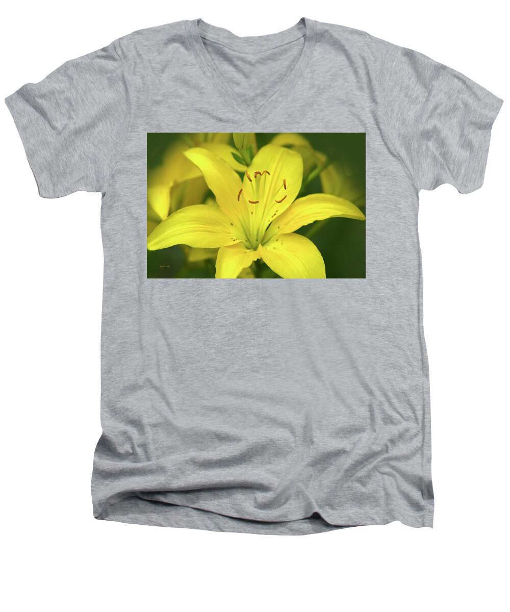 Lilies Men's V-Neck T-Shirt featuring the photograph Spring Lilies by Christina Rollo