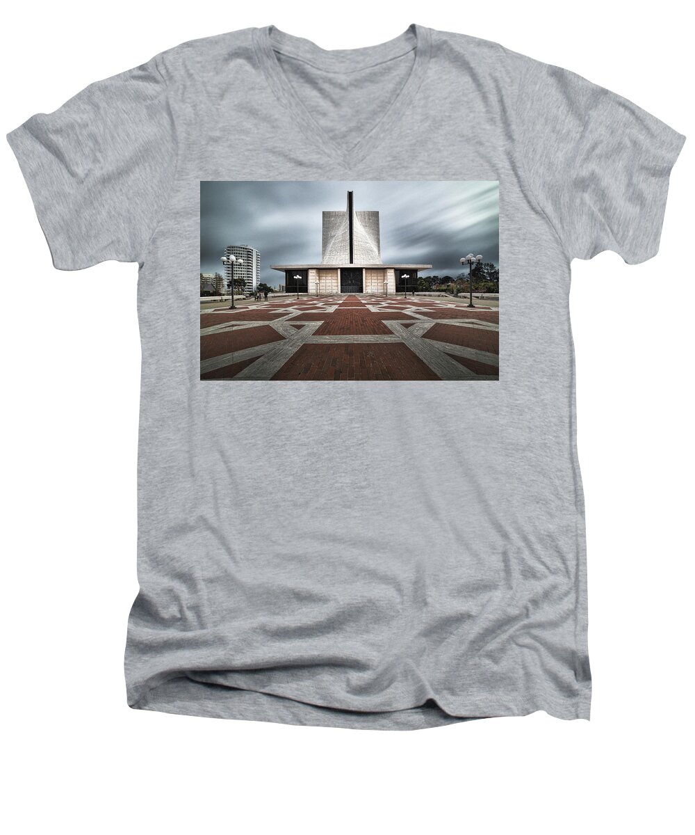 St. Mary's Men's V-Neck T-Shirt featuring the photograph St. Mary's Cathedral by Laura Macky