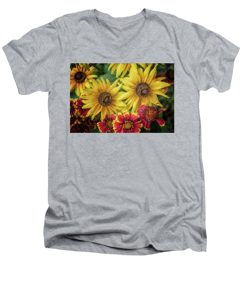 Floral Men's V-Neck T-Shirt featuring the photograph Summer Blooms by Steve Kelley