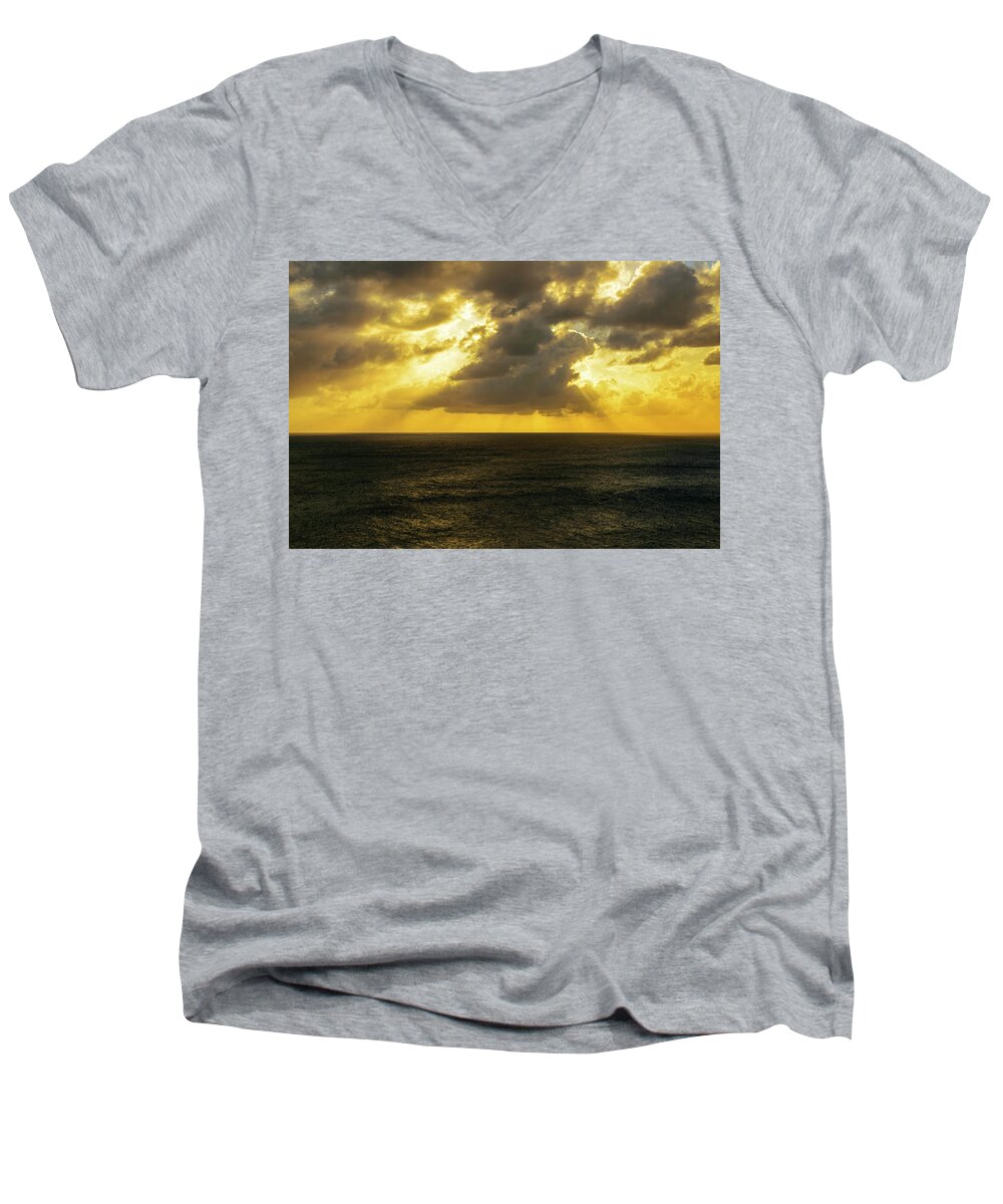 Color Men's V-Neck T-Shirt featuring the photograph Sunset 4 by AE Jones