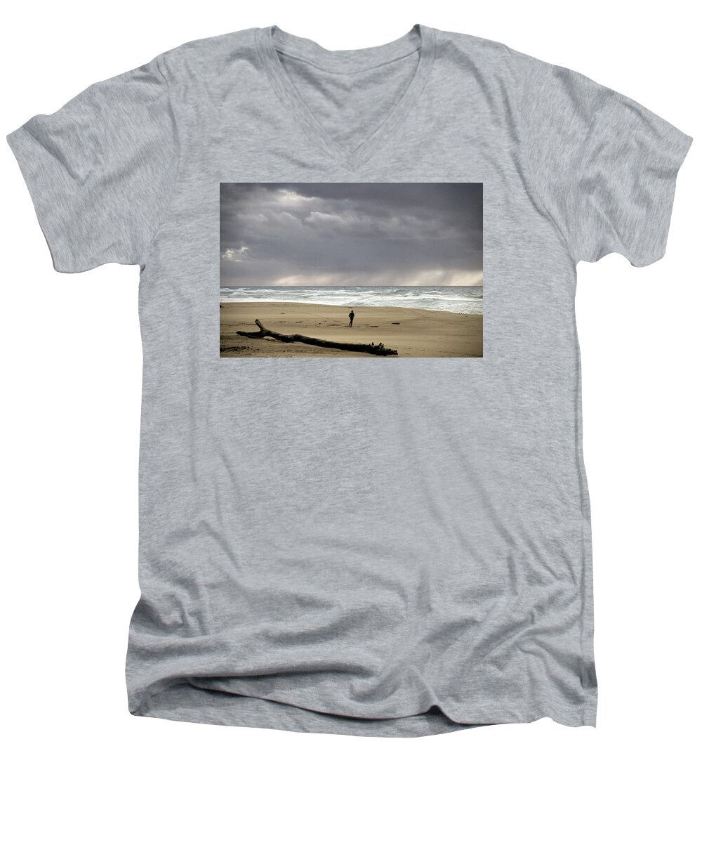 Running Men's V-Neck T-Shirt featuring the photograph The Loneliness of the Long Distance Runner by The Walkers