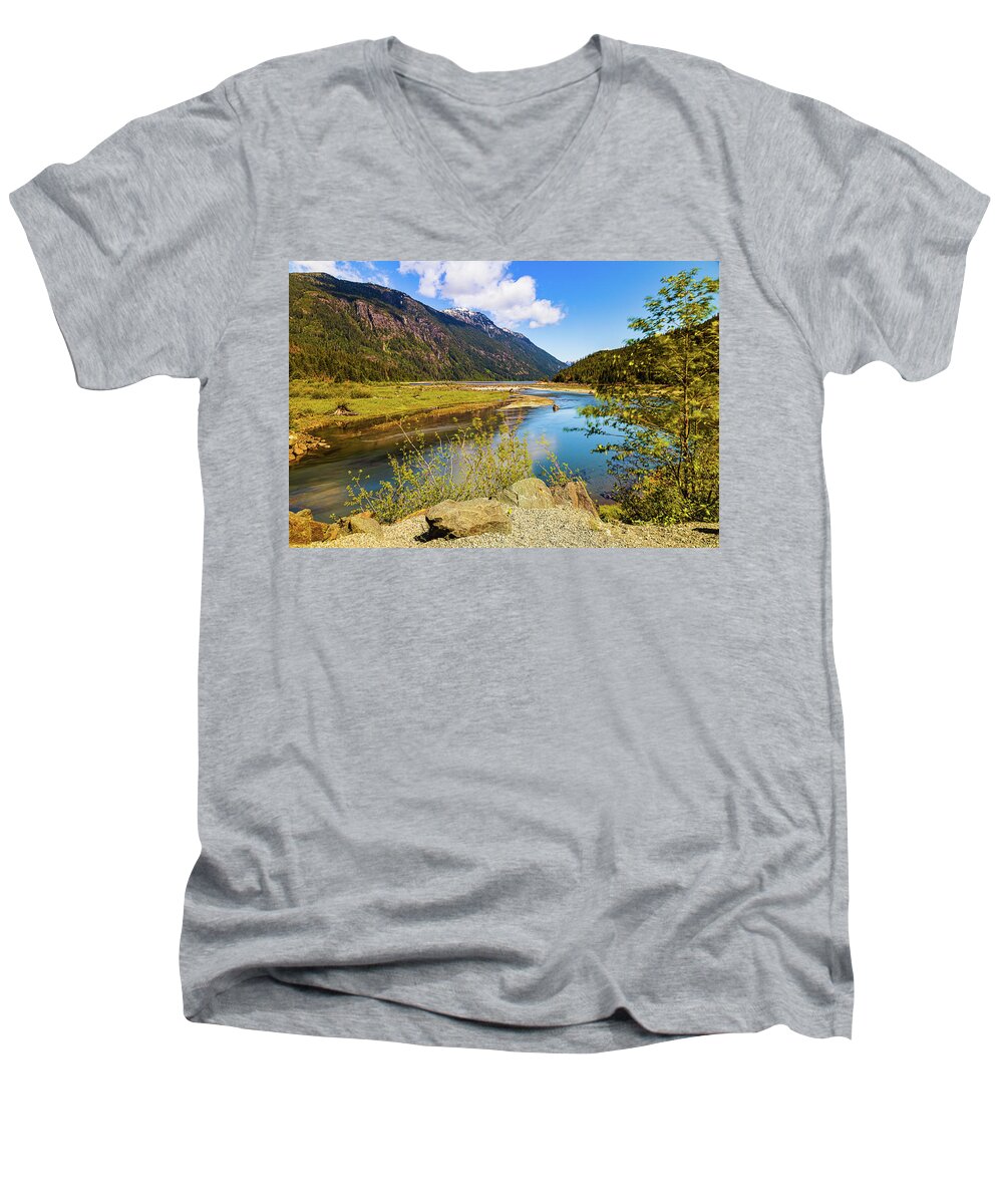 Landscapes Men's V-Neck T-Shirt featuring the photograph Thelwood Creek - 2 by Claude Dalley