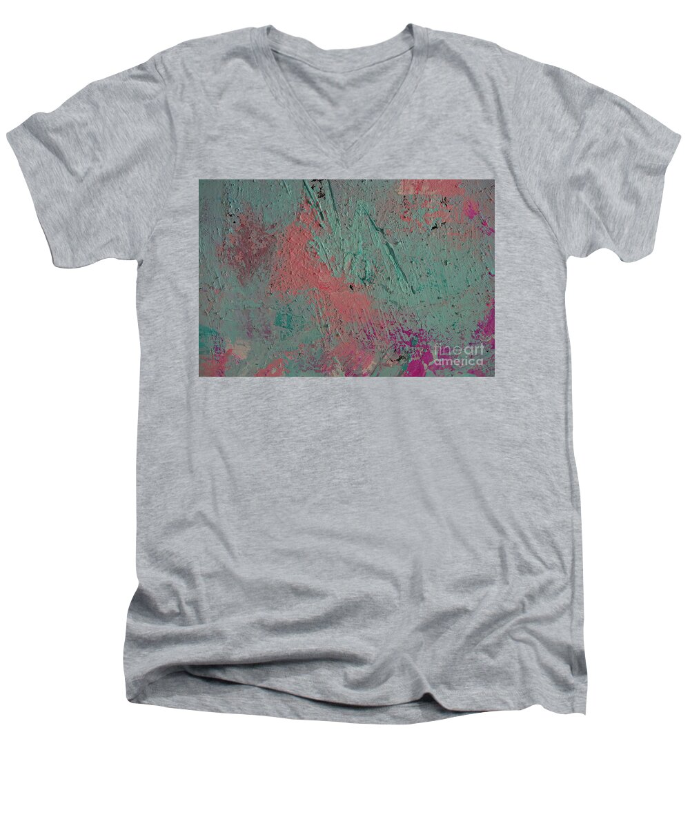 Acrylic Men's V-Neck T-Shirt featuring the painting Thunder by Mini Arora