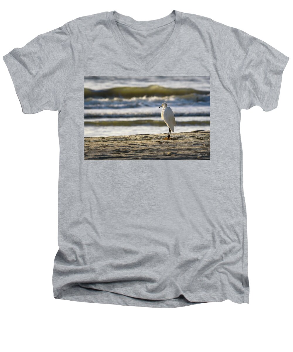 Sunrise Men's V-Neck T-Shirt featuring the photograph Watching The Sunrise by Steven Sparks