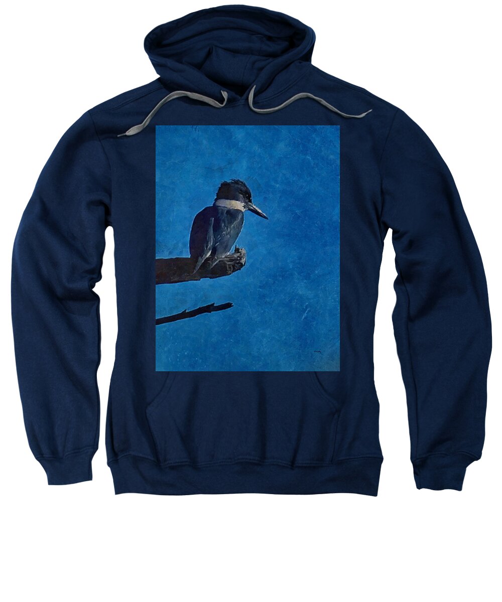Belted Kingfisher Sweatshirt featuring the digital art Belted Kingfisher #1 by Ernest Echols