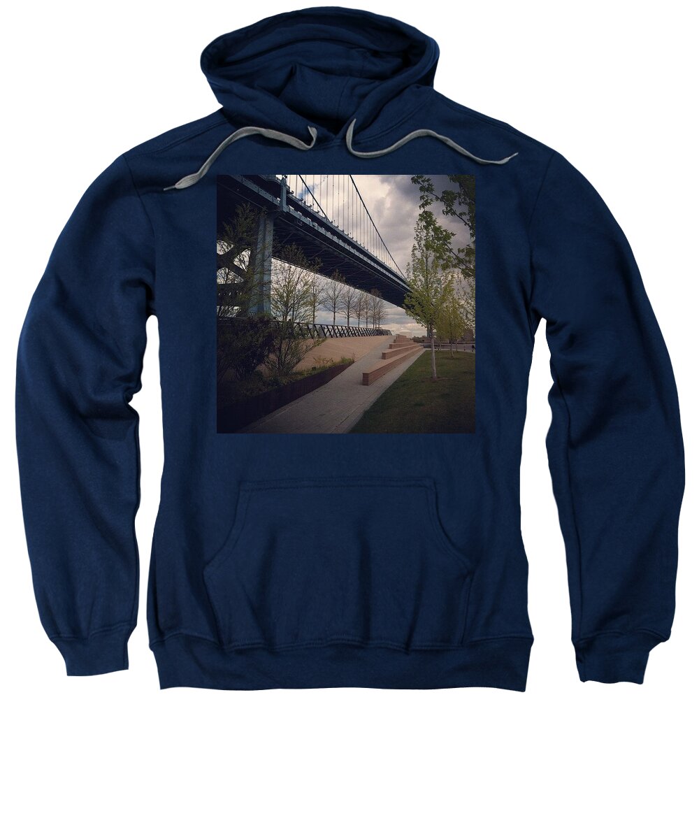 Aprilphotoaday Sweatshirt featuring the photograph Ben Franklin Bridge #1 by Katie Cupcakes