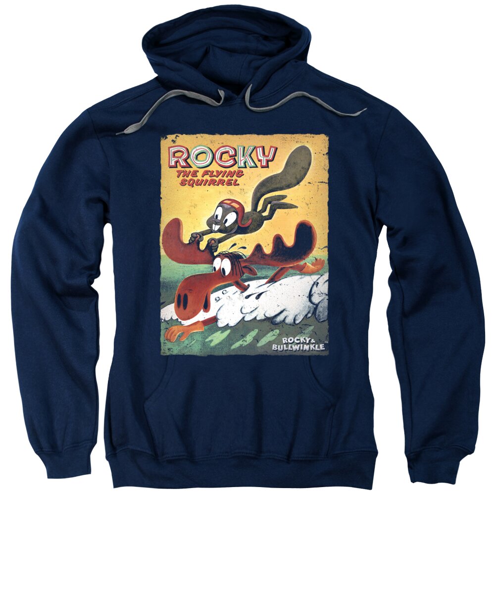  Sweatshirt featuring the digital art Rocky And Bullwinkle - Vintage Poster by Brand A