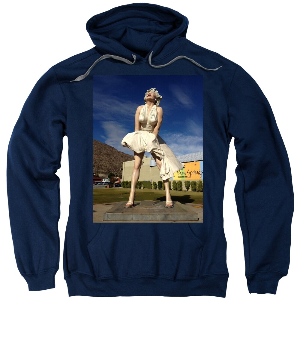 Marilyn Sweatshirt featuring the photograph Marilyn In Palm Springs #1 by Jay Milo