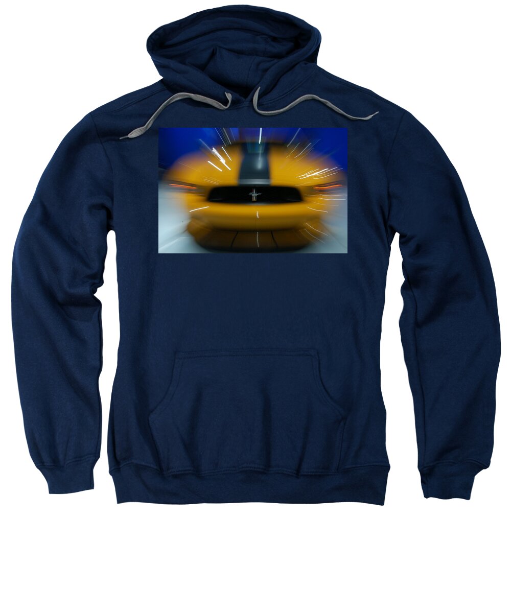 Yellow Stallion Sweatshirt featuring the photograph 2013 Ford Mustang by Randy J Heath