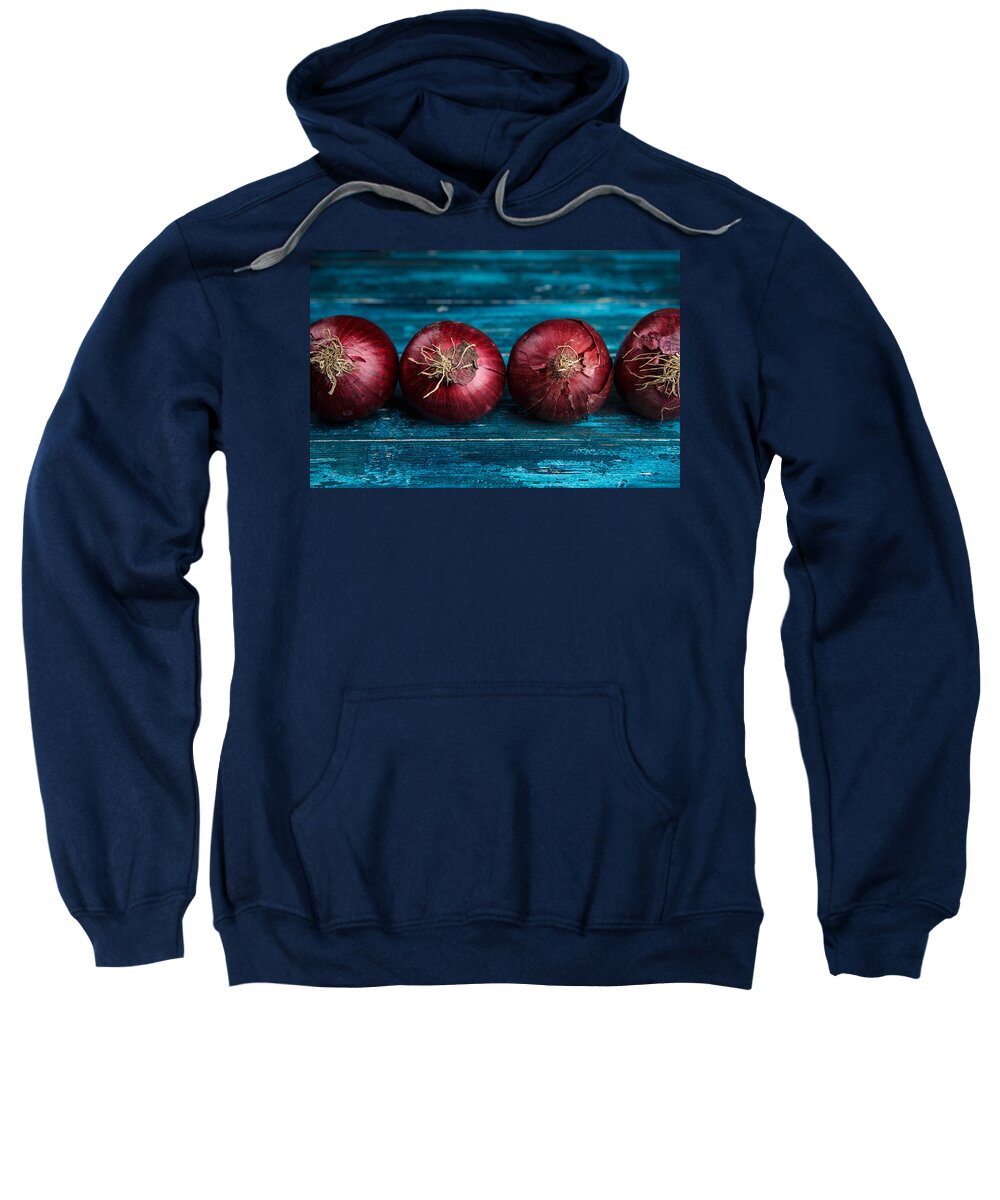 Onion Sweatshirt featuring the photograph Red Onions #3 by Nailia Schwarz