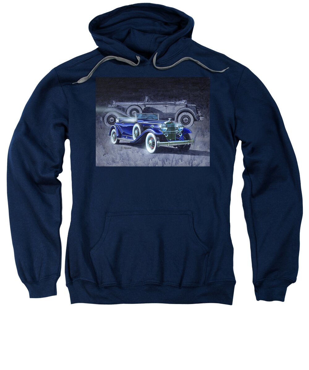 Antique Sweatshirt featuring the painting 32 Packard by Richard De Wolfe