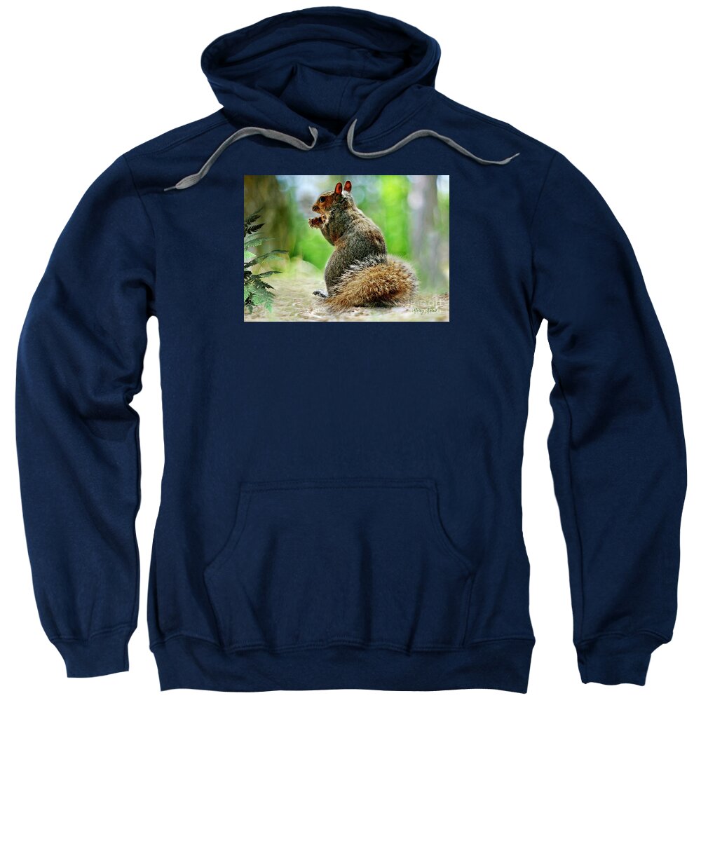 Harry The Squirrel Sweatshirt featuring the mixed media Harry the Squirrel #6 by Morag Bates