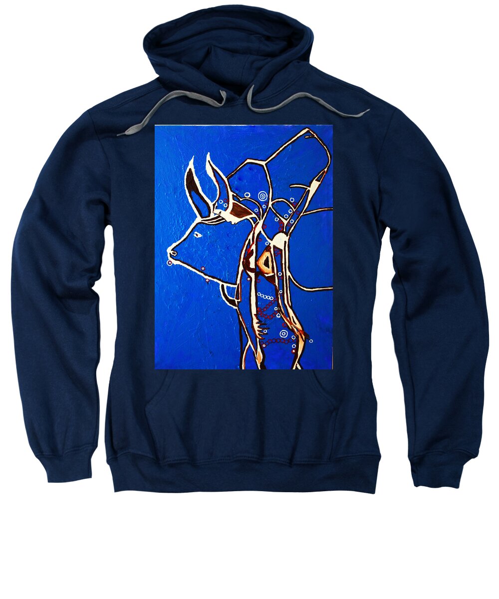 Jesus Sweatshirt featuring the painting Dinka Livelihood - South Sudan #7 by Gloria Ssali