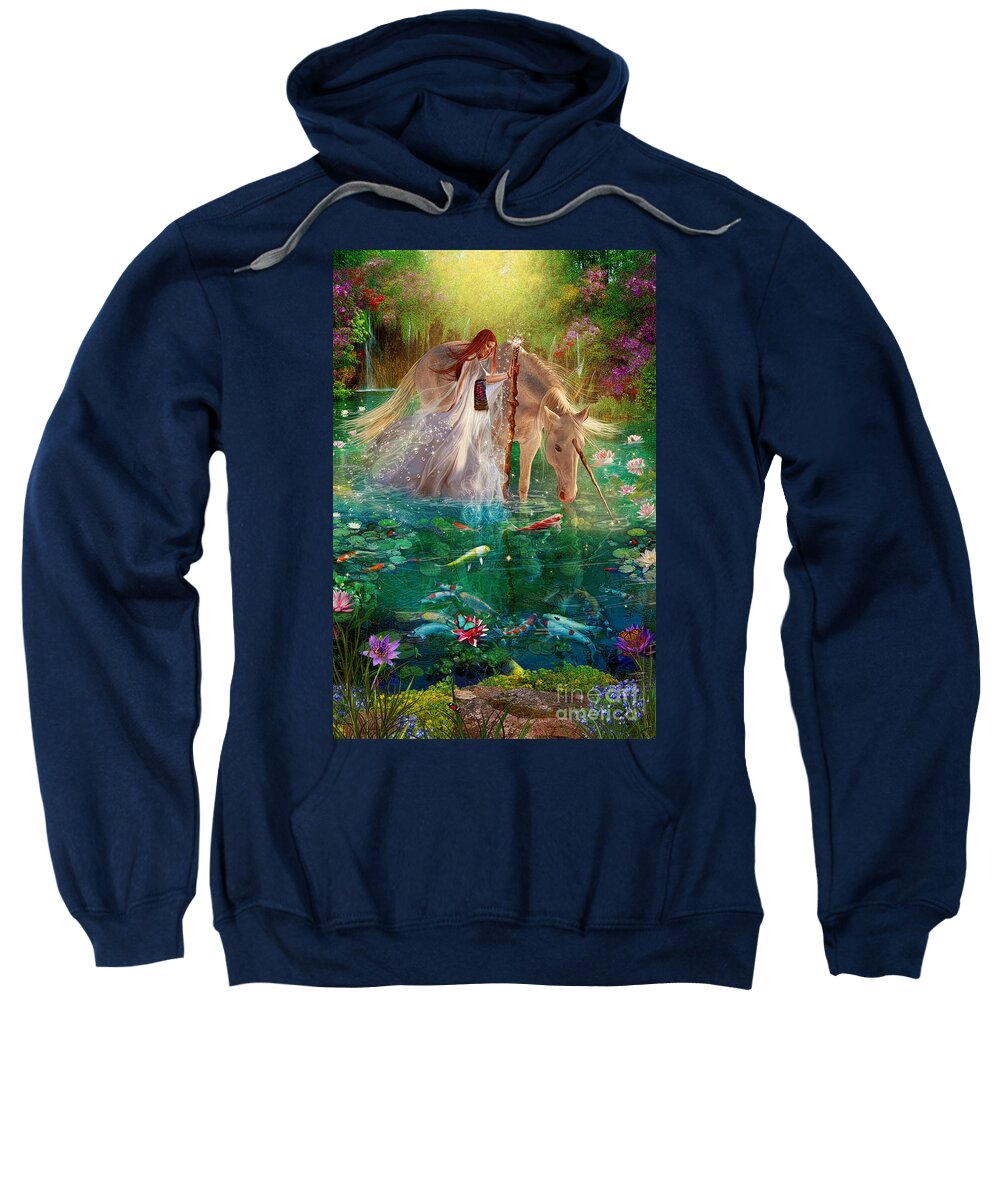 Girl Sweatshirt featuring the digital art A Curious Introduction by MGL Meiklejohn Graphics Licensing