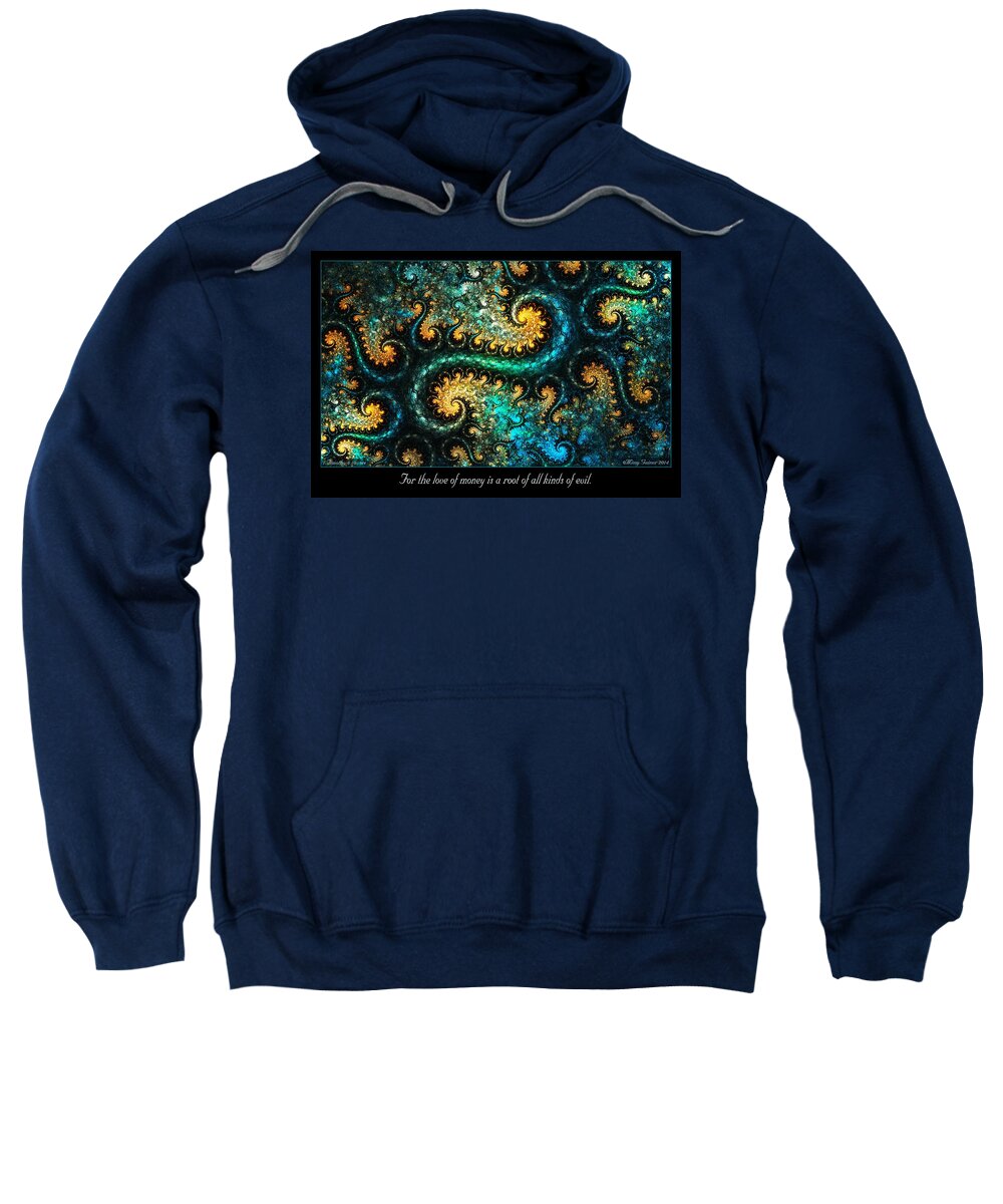Fractal Sweatshirt featuring the digital art A Root by Missy Gainer