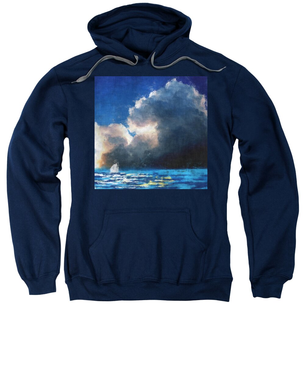 Sailing Sweatshirt featuring the digital art Approaching Storm by David G Paul