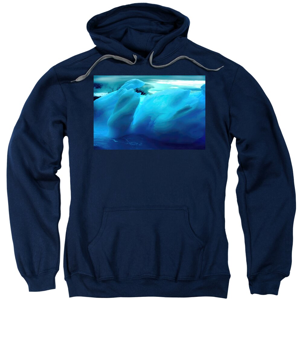 Iceberg Sweatshirt featuring the photograph Blue Ice by Amanda Stadther