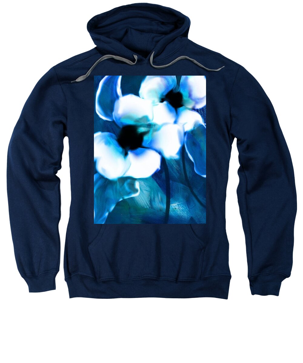 Ipad Painting Sweatshirt featuring the digital art Blue Orchids by Frank Bright