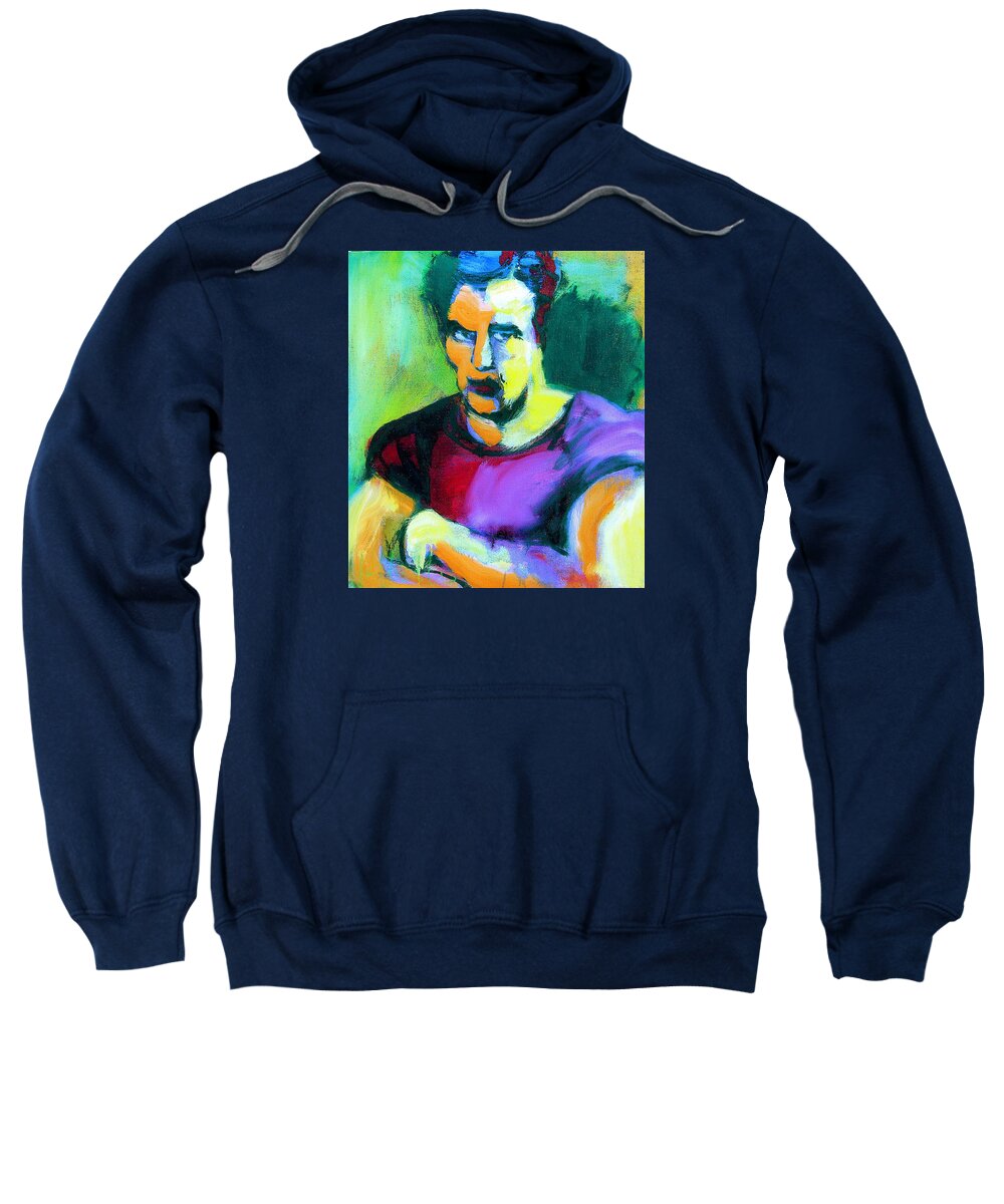 Brando Sweatshirt featuring the painting Brando by Les Leffingwell