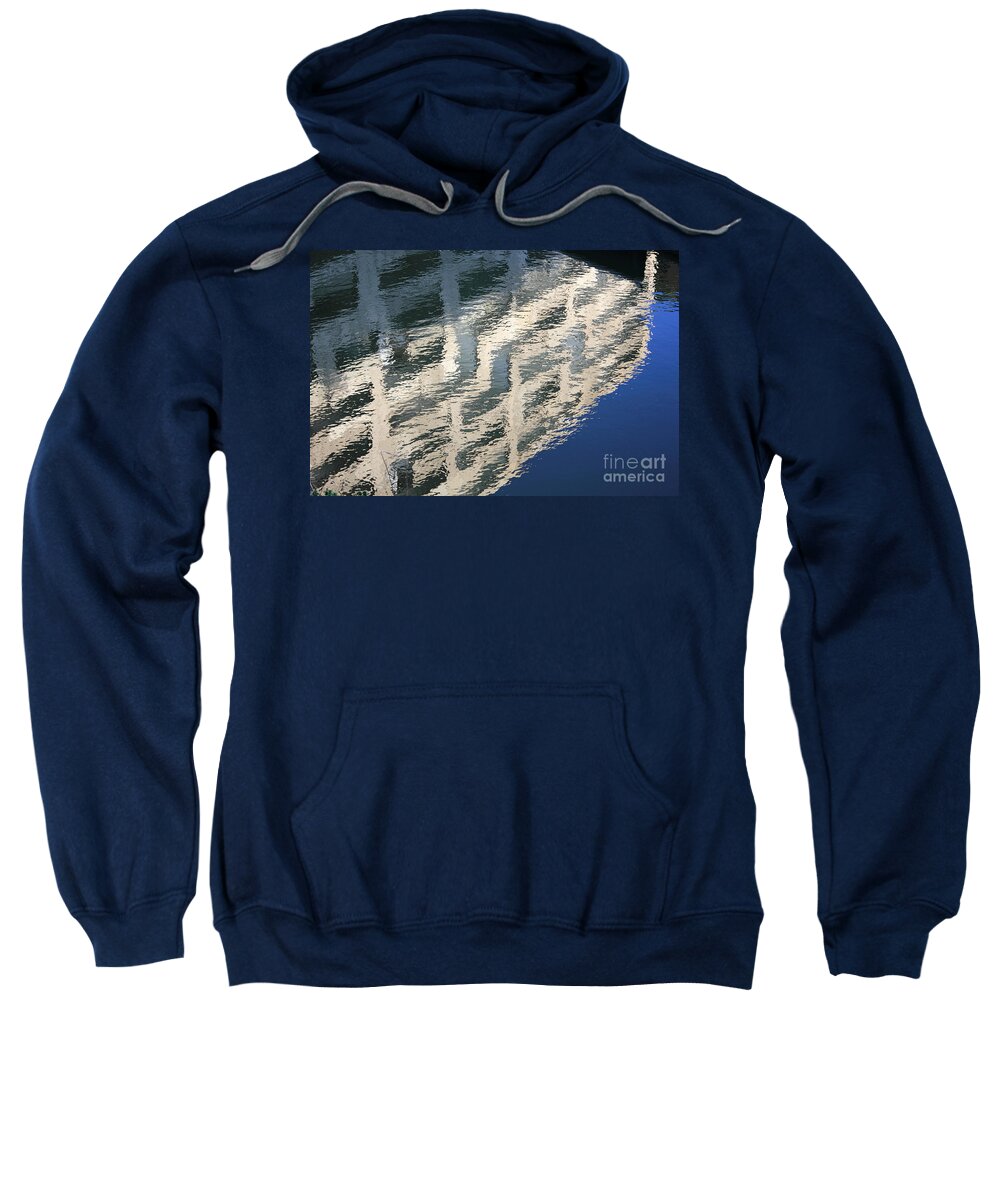 City Reflections Abstract Reflected Building Water Ripple Sweatshirt featuring the photograph City Reflections by Julia Gavin