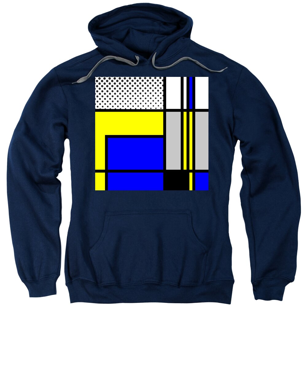 Mondrian Sweatshirt featuring the mixed media Composition 103 by Dominic Piperata