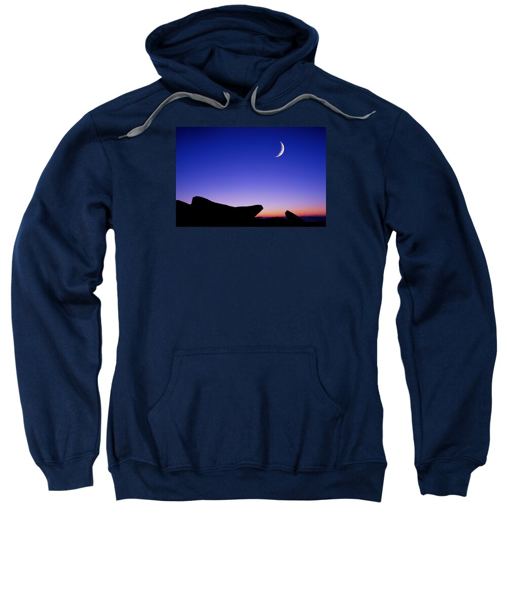 Crescent Moon Sweatshirt featuring the photograph Crescent Moon Halibut Pt. by Michael Hubley