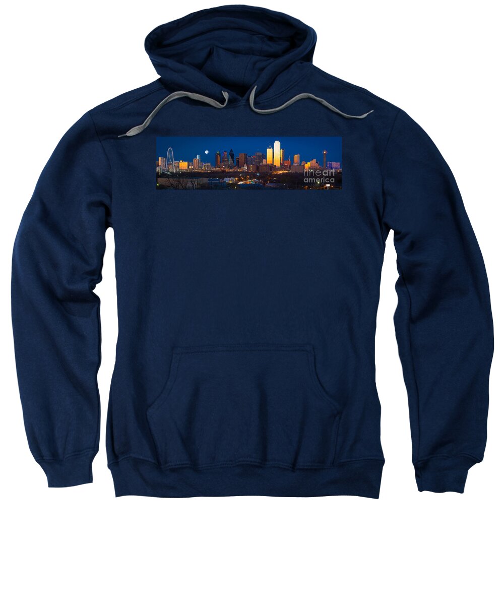 Dallas Sweatshirt featuring the photograph Dallas Skyline Panorama by Inge Johnsson
