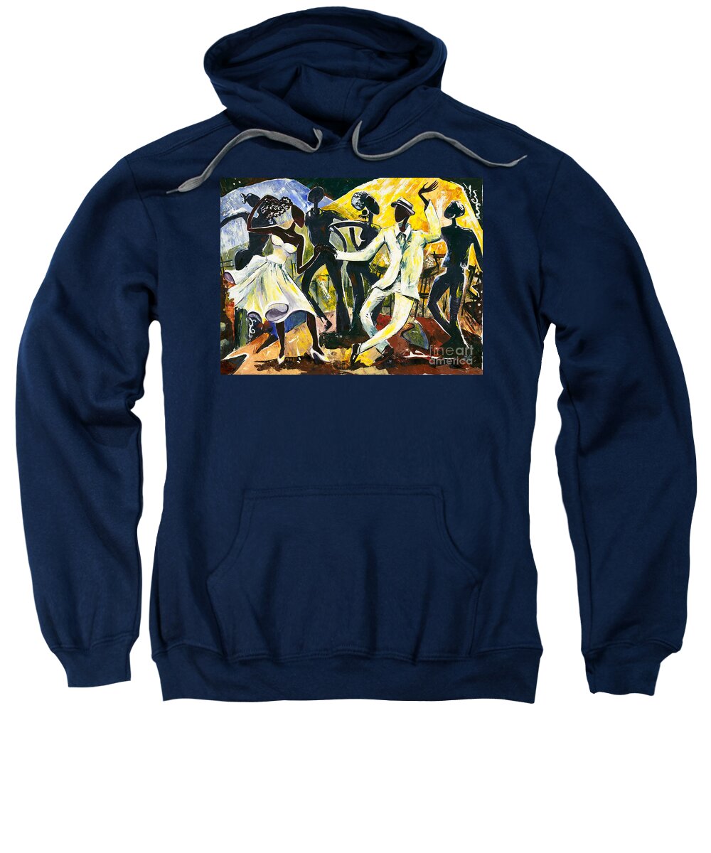 Acrylic Sweatshirt featuring the painting Dancers No. 1 - Saturday Nights Out by Elisabeta Hermann