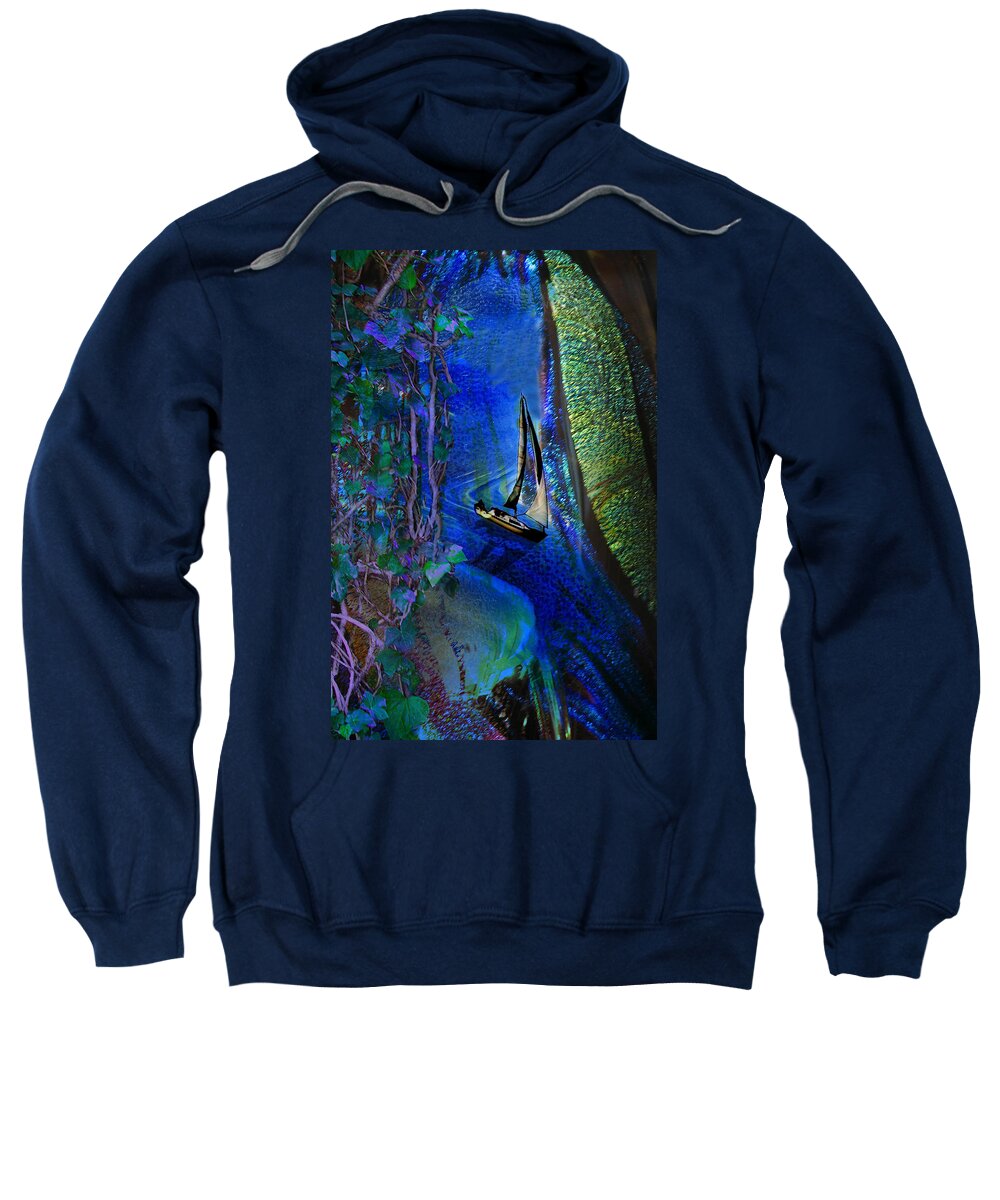 Dark River Sweatshirt featuring the digital art Dark River by Lisa Yount